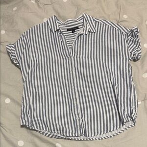 Banana Republic Blue and White Striped Shirt